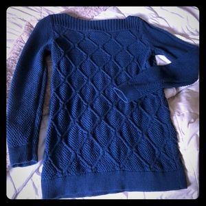 Loft Peacock Blue Tunic Sweater